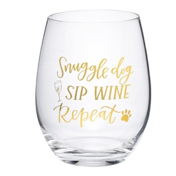 [10084192] DMB - CANDYM SNUGGLE DOG WINE GLASS