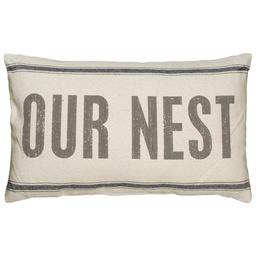 [10084338] DMB - CANDYM FARMHOUSE OUR NEST PILLOW 20&quot;X12&quot;