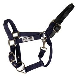 [10085472] GER-RYAN NYLON HALTER W/ LEATHER BREAKAWAY FULL NAVY