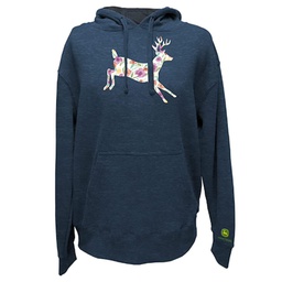 [10085680] DMB - JOHN DEERE WOMENS HOODIE FLORAL BUCK NAVY SMALL