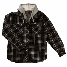 [10087338] TOUGH DUCK MEN'S BERBER LINED FLEECE CHARCOAL PLAID XL