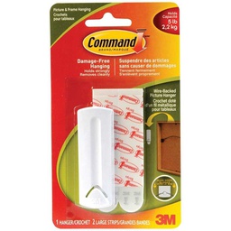 [10089606] COMMAND 17041C PIC HANGING HOOK 5LB WHITE PLASTIC