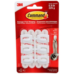 [10089612] COMMAND 17006C UTILITY HOOK 0.5LB 6-HOOK WHITE