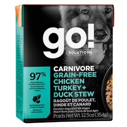 [10090980] GO DOG CARNIVORE GF CHICKEN TURKEY DUCK STEW 12.5OZ