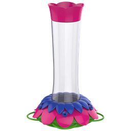 [10092116] DV - NATURE'S WAY SO REAL GRAVITY FLOWER HB GLASS FEEDER PURPLE FUSHIA 20OZ