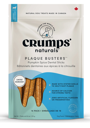 [10095072] CRUMPS NATURALS PLAQUE BUSTERS PUMPKIN SPICE 270G (10PK)