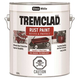 [10017180] RUSTOLEUM TREMCLAD RUST PAINT GLOSS WHITE 3.78L