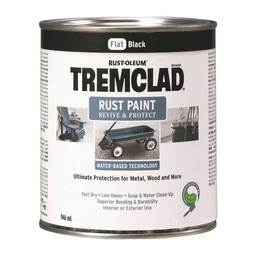 [10017336] RUSTOLEUM TREMCLAD RUST PAINT FLAT BLACK WATER BASED 946ML