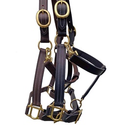 [10027578] DV - GER-RYAN BROMONT LEATHER HALTER PONY ADJUSTABLE