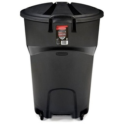 [10034164] DV - RUBBERMAID WHEELED TRASH CAN W/LID BLK 32GAL